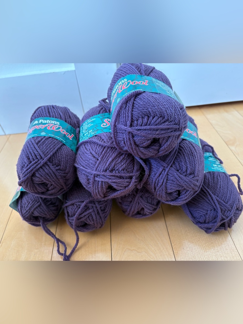 Patons Superwool 100% Wool Purple Yarn Lot of 8 Rare NOS Discontinued